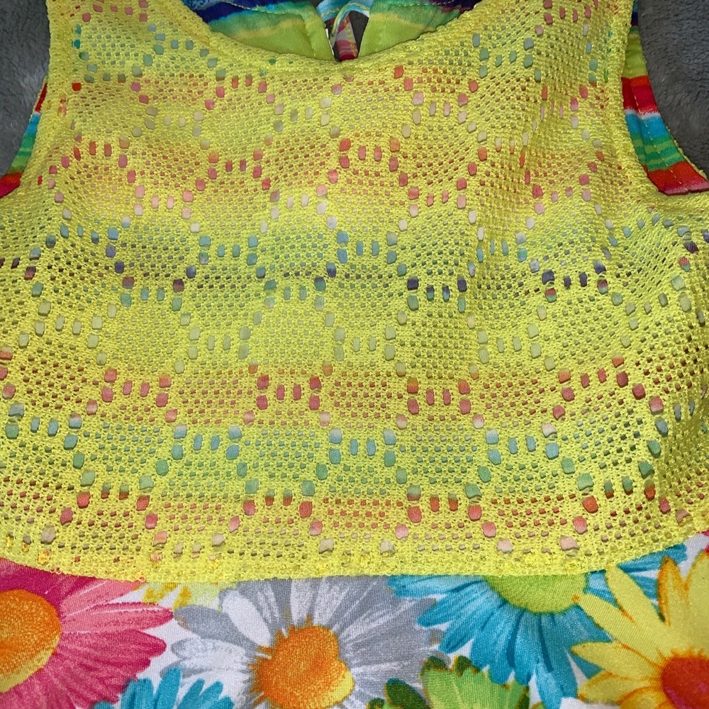 Emily West Reversible Twirl Dress Floral Stripes - Picture 7 of 8
